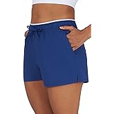 Yogalicious Relaxed Fit Running Short 3" Athletic 2-in-1 Inner Lining Lightweight Short with Drawstring and Pockets for Women