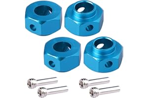 AIMROCK Aluminum 12mm Hex Wheel Hubs 6mm Offset Spacers for 1/10 TRX-4 TRX-6 RC Crawler (Blue, 6mm)
