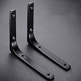 nuoshen 4Pcs Shelf Bracket Right Angle 150x125mm with 16 Screws Black view 8