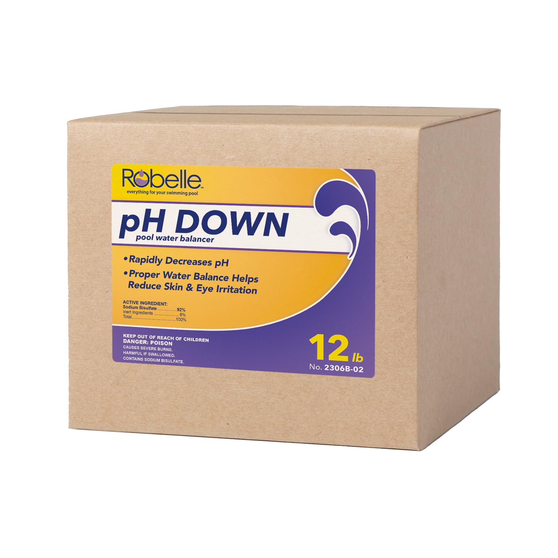 Robelle 12-Pounds Premium pH Down for Pools, Concentrated Sodium Bisulfate, Made in USA Image