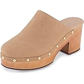 CUSHIONAIRE Women's Gibbons Faux Wood Clog with Memory Foam Padding, Wide Widths Available