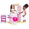 Glitter Girls – Hair Salon Playset – Hair Dryer, Styling Clips & Rolling Cart – 14-inch Doll Accessories for Kids Ages 3 and Up – Children’s Toys