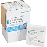 McKesson Confiderm STR Disposable Sterile Pair Nitrile Exam Glove Standard Cuff Length