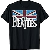 The Beatles British Flag Red, White, and Blue Short Sleeve T-Shirt