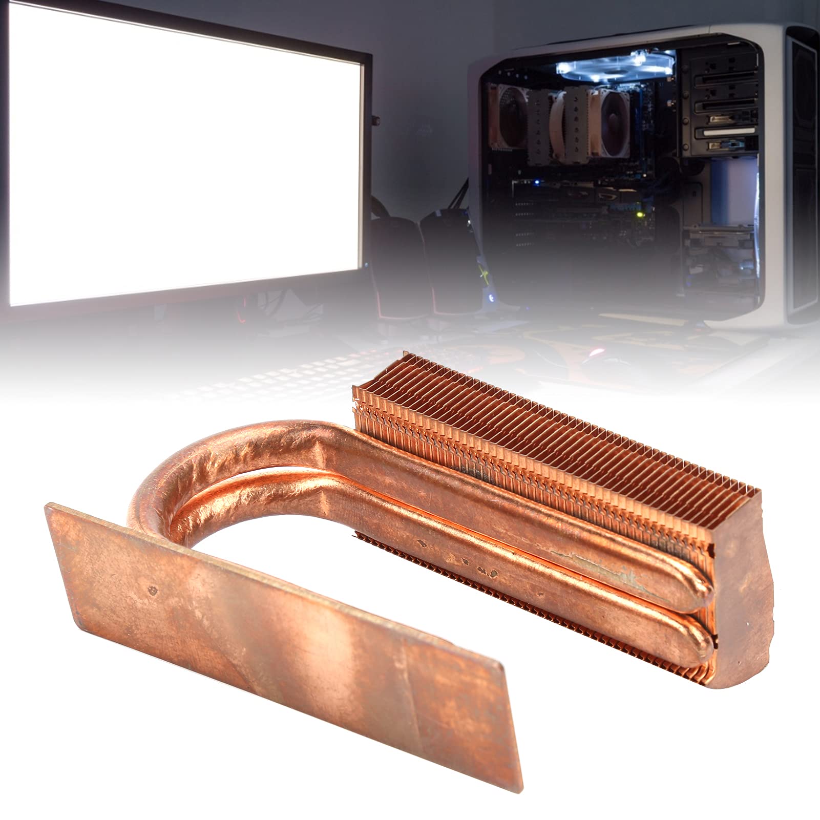 Dilwe M.2 2280 Solid State Hard Cooler, 2 Heat Pipes Copper Heat Sink with Heat Dissipation Film, Straps and Rubber Bands, Cooling Radiator Computer Accessories