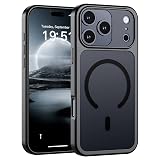SUPFINE Magnetic for iPhone 17 Pro Max Case (Compatible with MagSafe)(Military Grade Drop Protection)(Camera Protection) Translucent Matte Shockproof Phone Cover 2025,Black