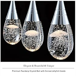 JoollySun Crystal Pendant Light Fixtures: Chrome
