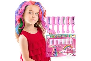 New Hair Chalk Comb, Washable Temporary Hair Color Dye for Birthday Party, Christmas Days (Blue, Pink, Purple, Green, Red, Bl