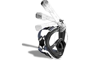 SABRE COVE Full Face Snorkel Mask Adults with Ear Pressure Equalizer, Fully Enclosed CO2 Outflow, Silicone Bonding Anti-Leak&Fog,Buckle Folding for Portability