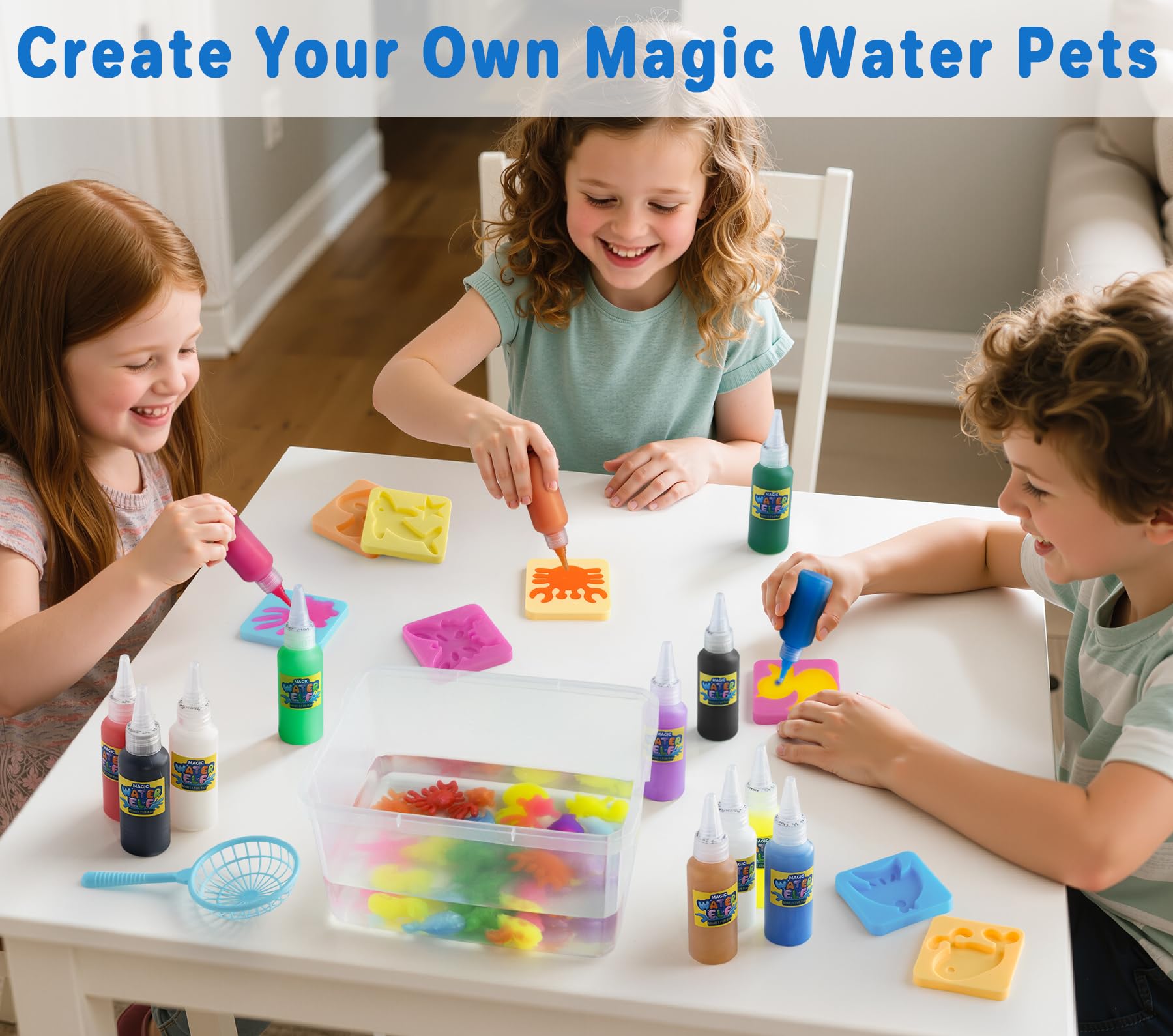 Magic Water Elf Toy Kit - Crafts kit for Kids - Arts and Crafts for Girls - Magic Gel Water Pets - Make Your Own Squishies Squishy Maker Toys - Kid Toys Birthday Gifts for Girls Boys Ages 3-12