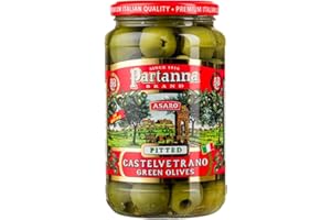 Partanna Pitted Castelvetrano Olives - Authentic Sicilian - Product Of Italy - Premium Handpicked Imported Italian Green Olives Great For Every Occasion - 9oz Jar