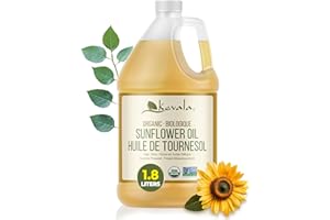 Kevala Organic Sunflower Oil - For Cooking and Baking, Free of Tree Nuts and Peanuts, Good Carrier for an Essential Oil, Kitc