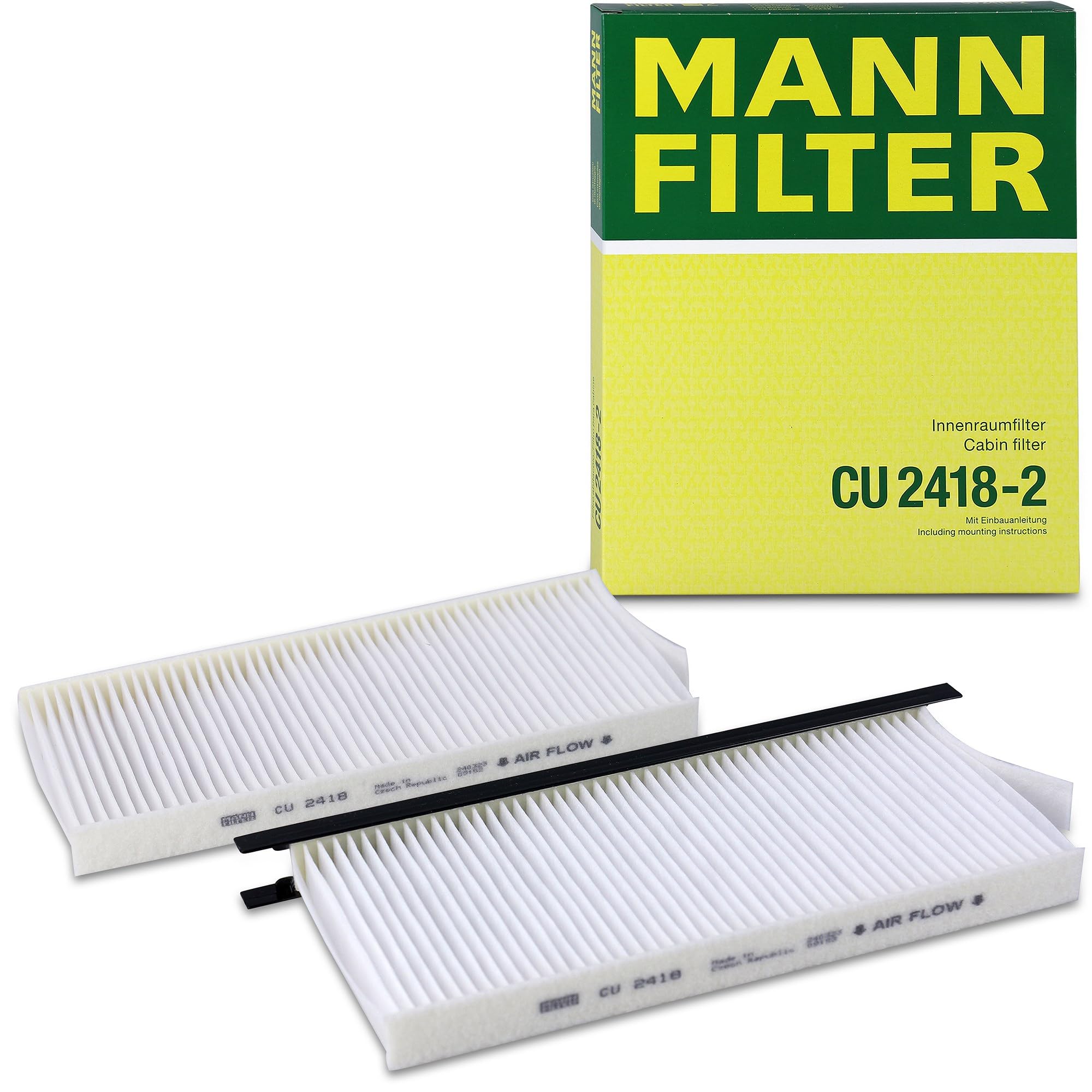 MANN-FILTER CU 2418-2 Cabin Air Filter (set of 2) - for Cars + Transporters