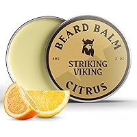 Striking Viking Beard Balm - Citrus, 60 g, Pack of 1 - Light Hold Styling with Citrus Beard Balm - Softening Argan & Jojoba O