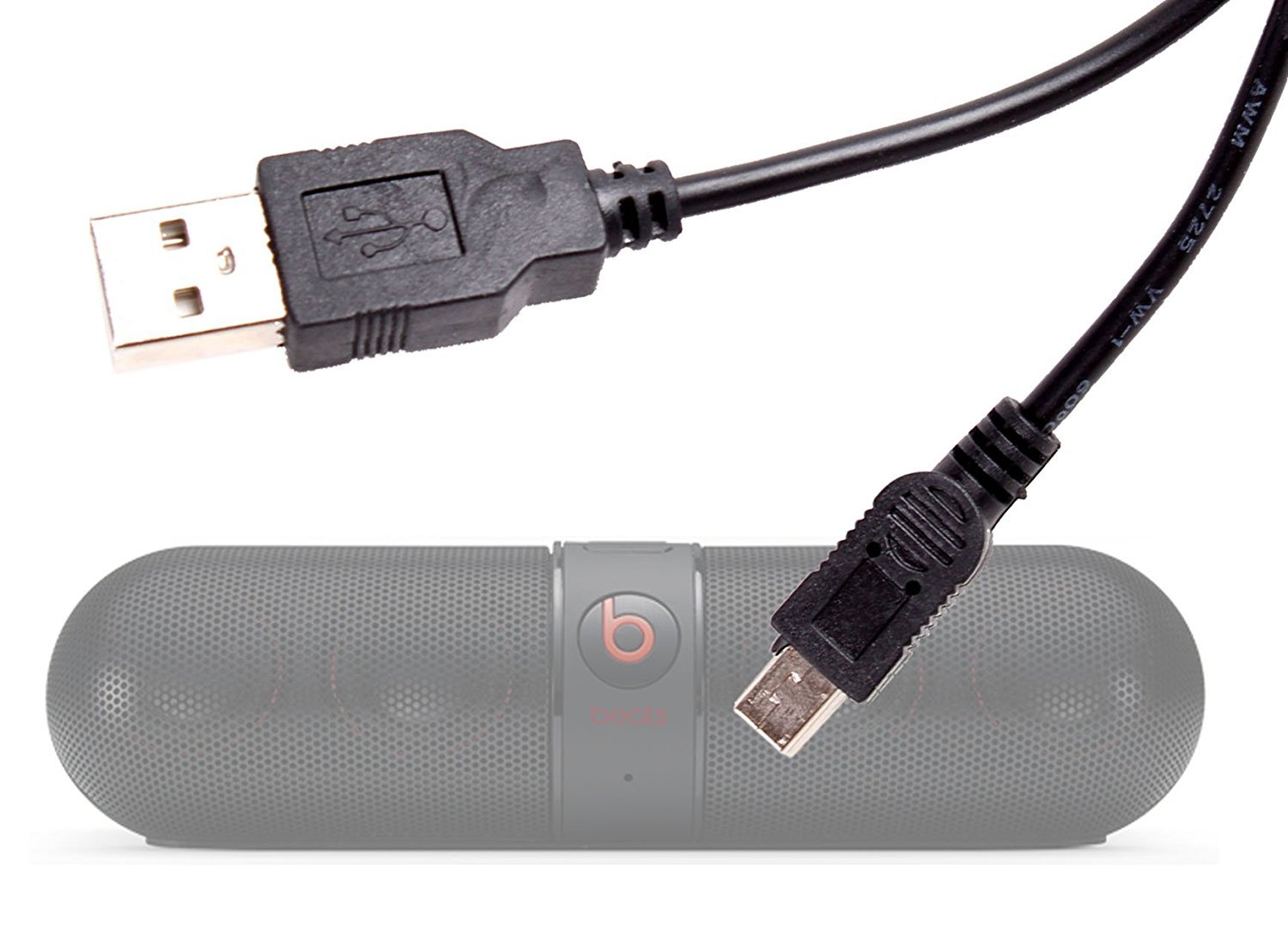 Agagadgets Black Replacement Charger Cable for Beats by Dr Dre Pill Mini Speaker