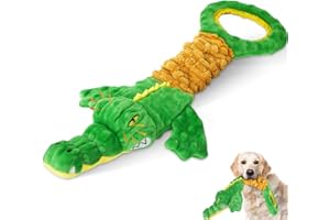 Eneston Large Dog Toys, Plush Squeaky Dog Toy with Crinkle Paper and Tug of War Handle, Interactive Puppy Toys for Small, Medium and Large Dogs