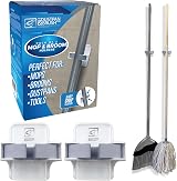 TDBS Mop & Broom Holder Wall Mounted Gripper 2-Pack Waterproof Easy Grip