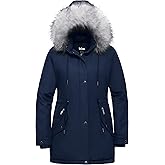 Soularge Women's Plus Size Winter Insulated Parka Coat with Faux Fur Hood