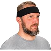 Ergodyne Chill-Its 6550 Sweatband, Sweat Wicking Headband, Black, 1 Count (Pack of 1)
