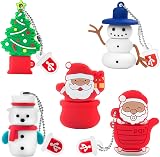 BORLTER CLAMP 16GB USB Flash Drive Pack of 5 - Santa Snowman Christmas Tree view 1