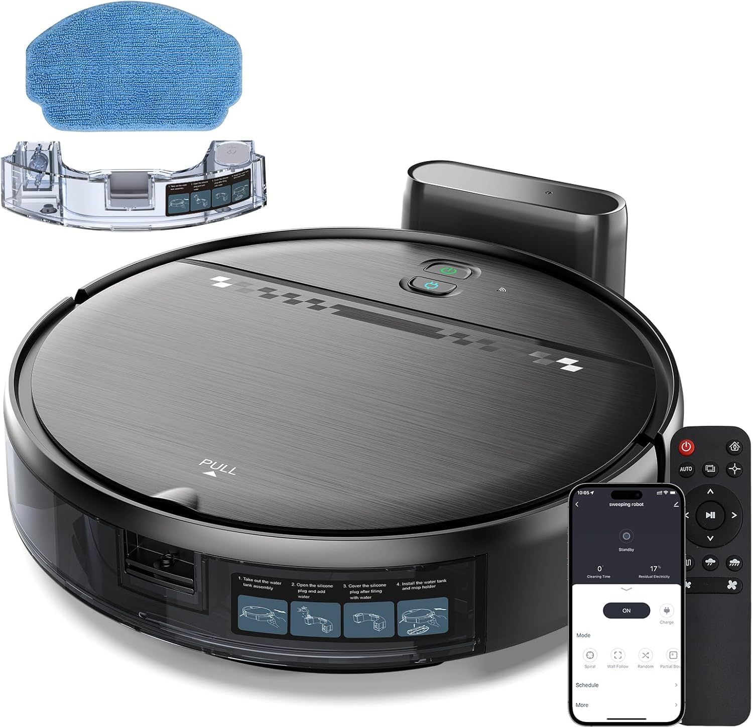 Photo 1 of SHELIKI Robotic Vacuums Cleaner with Smart Max Strong Suction, Obstacle Avoidance, for Pet Hair, Carpets and More V59