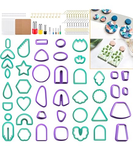 ACRNIGHEET Polymer Clay Cutters Set - 22 Shape Gemstone Earring Cutters For DIY Jewelry Making With Storage Box
