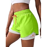 YOAKUKA Women's 2 in 1 Workout Shorts Gym Workout Yoga Running Biker Tennis Skirts Clothes Summer