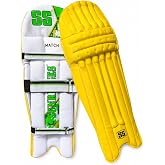 SS Cricket Match Premium Batting Leg Guards - Adult and Junior Size, Choice of Mulitple Colors (Navy, White, Black, Green, Royal Blue)