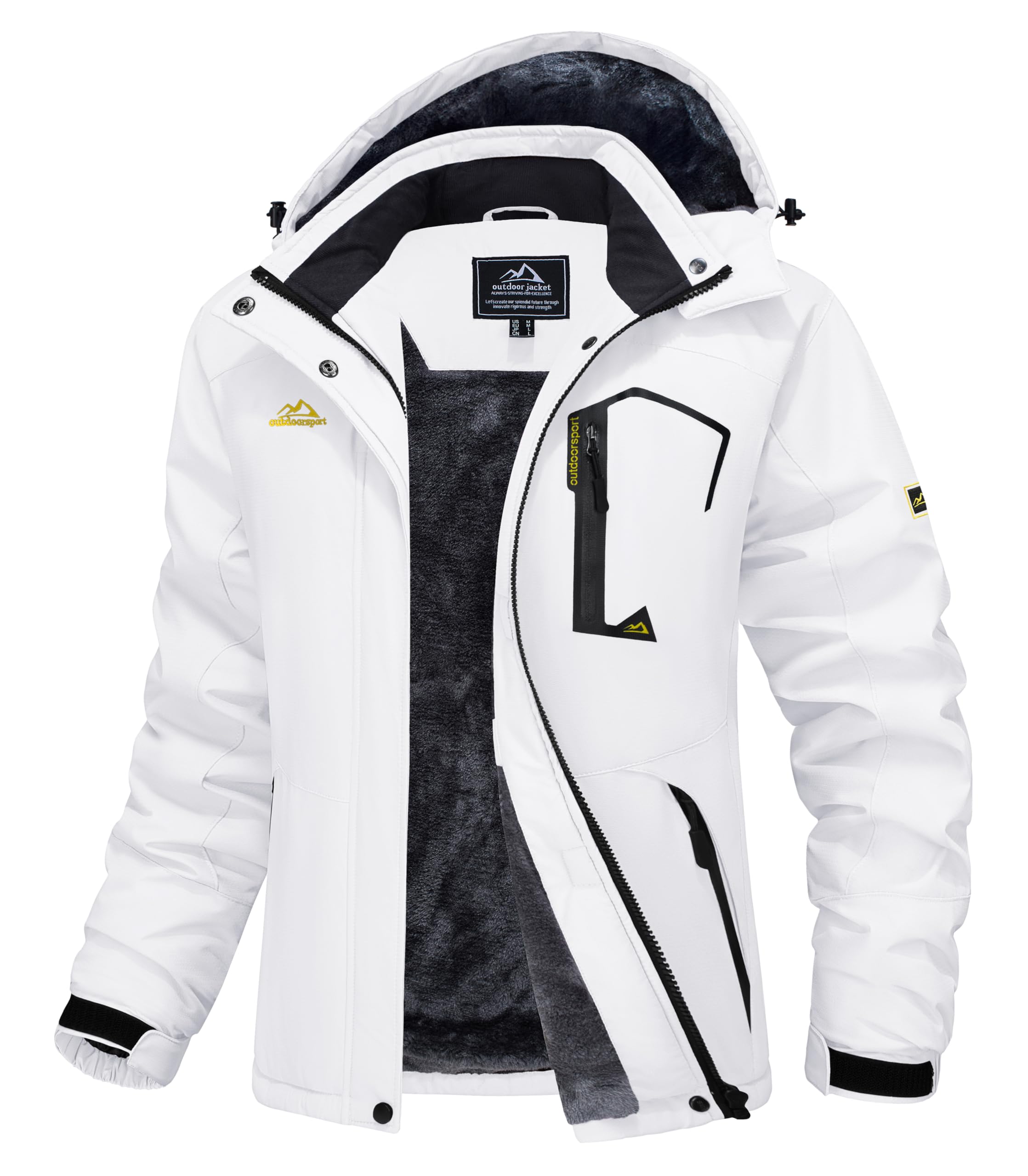 Photo 1 of MAGCOMSEN Womens Snow Jacket Waterproof Insulated Ski Jackets Ladies Snowboarding Jackets Winter Jackets with Hood Windproof Hiking Jacket L