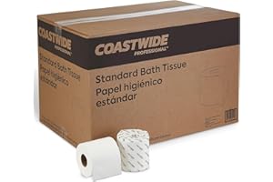 Coastwide Professional Toilet Paper - 1-Ply, White, Unscented, 96 Rolls/Case, 1,000 Sheets/Roll, Septic Safe, Durable and absorbent