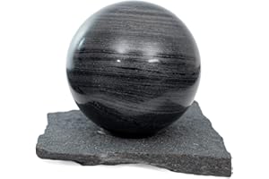 RUMINERAL Specular Hematite Sphere 48-54 mm with Stand Polished Crystal Stone