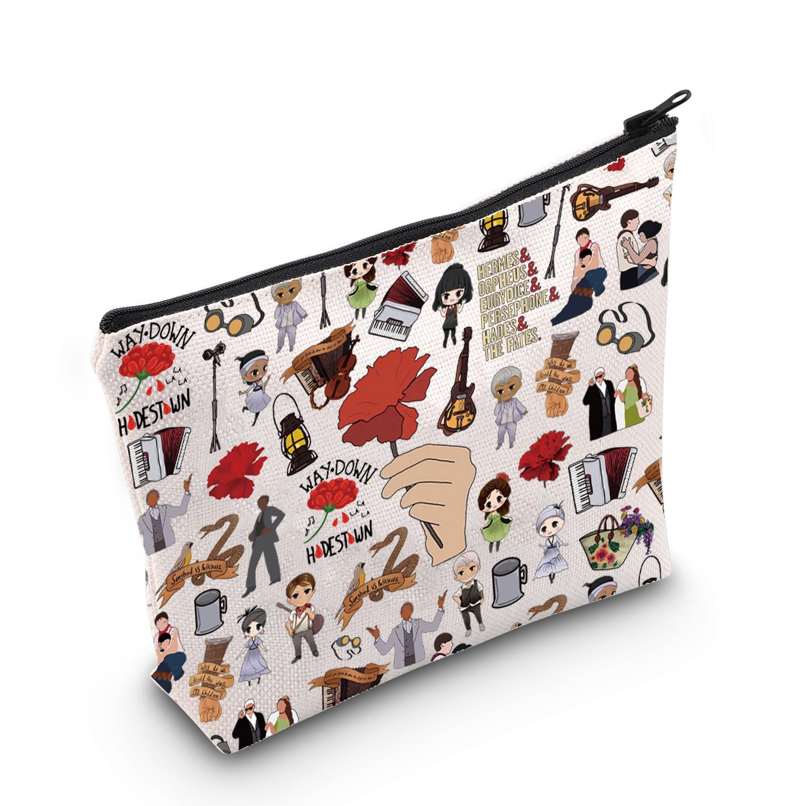WZMPA Multicolour Cosmetic Bag Hades Town Broadway Musical Inspired Gift Zipper Pouch Bag Fit For Women Storage Travel