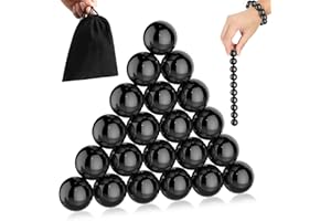 YISHIDANY 21Pcs Magnet Black Ball Fidget Toy, DIY Hematite Stones Toys for Adults, Science Kit for Anxiety Relief, Magnetic Rattle Snake Birthday Easter Gift Egg Filler Stuffer Party Favors