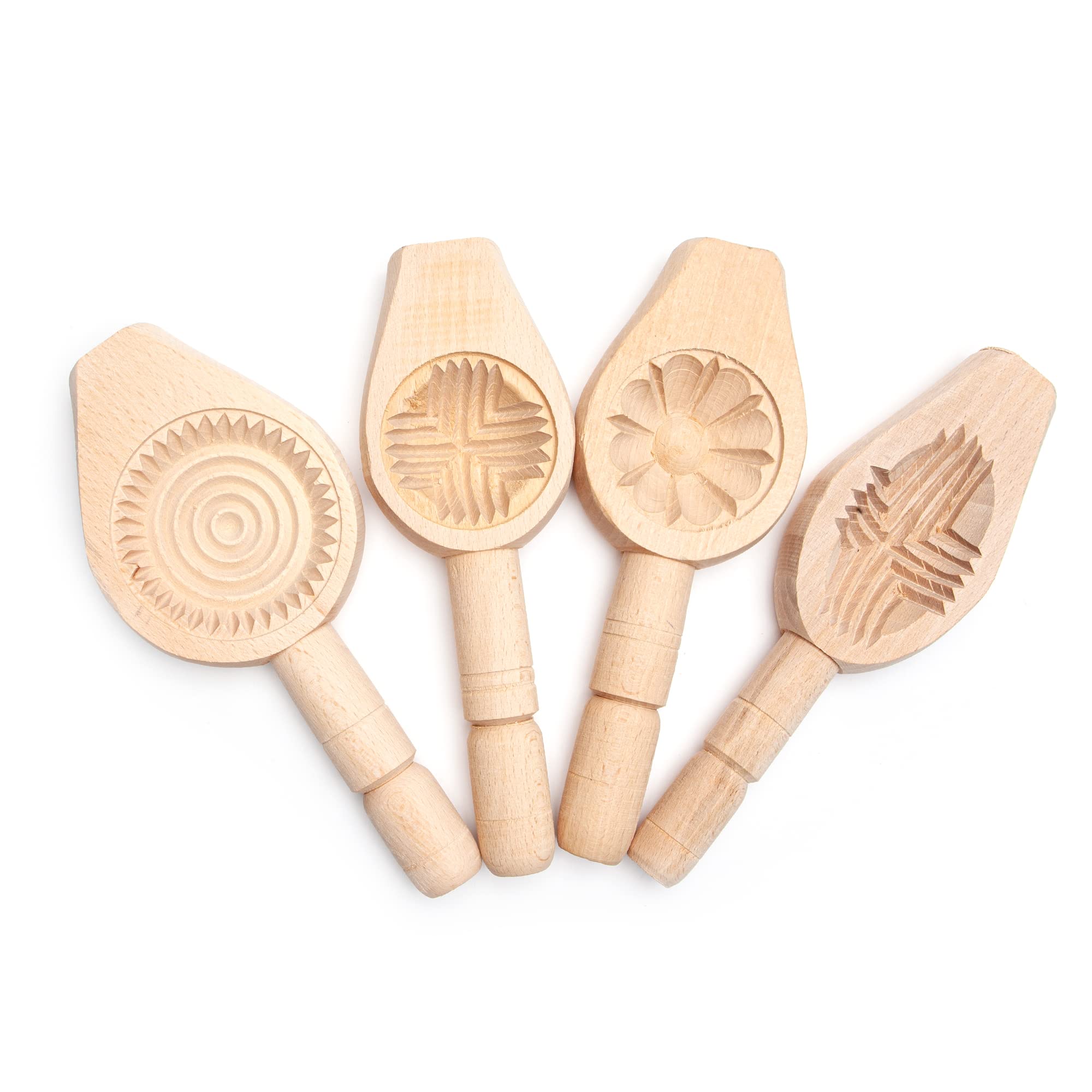 Photo 1 of Onart Home - 4 Pack - Wooden Cookie Mold for Baking Carved Mould Press Mooncake Mold Baking Moon Pastry Maamoul Mold Cake Mold for Enjoyable Time
