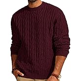PJ PAUL JONES Mens Sweater Crewneck Cable Knit Pullover Sweater Casual Twist Textured Sweaters