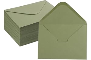 50 Pack Sage-Green A7 Envelopes 5.25 x 7.25 in Greeting Card Envelopes,| V Flap Moistened Seal Invitation Envelope | 120GSM T