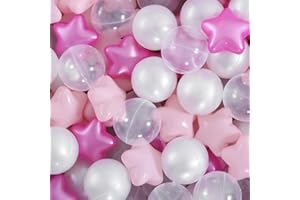 Star Ball Pit Balls Pack of 100 200 Crush Proof Plastic Balls, Chemical-Free Plastic Ocean Ball for Children, BPA Free with N