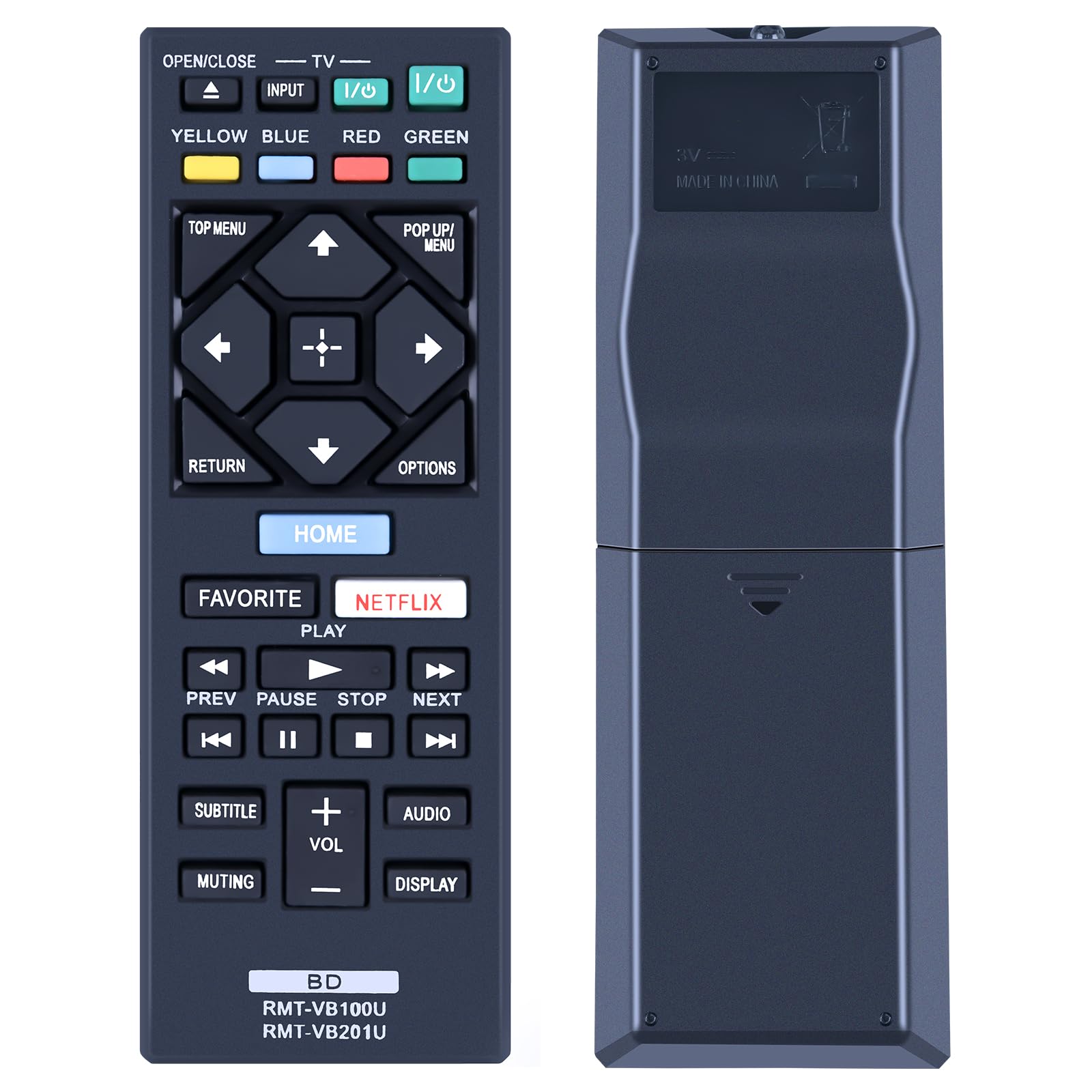 TCNOUMT RMT-VB100U RMT-VB201U Remote Control Replacement Compatible for Sony DVD Player BDP-S1500 BDP-S1700 BDP-S2900 BDP-S3500 BDP-S3700 BDP-BX150 BDP-BX550 BDP-BX650 UBP-X700 UBP-UX70