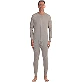#followme Men's Solid Thermal Henley Adult Onesie