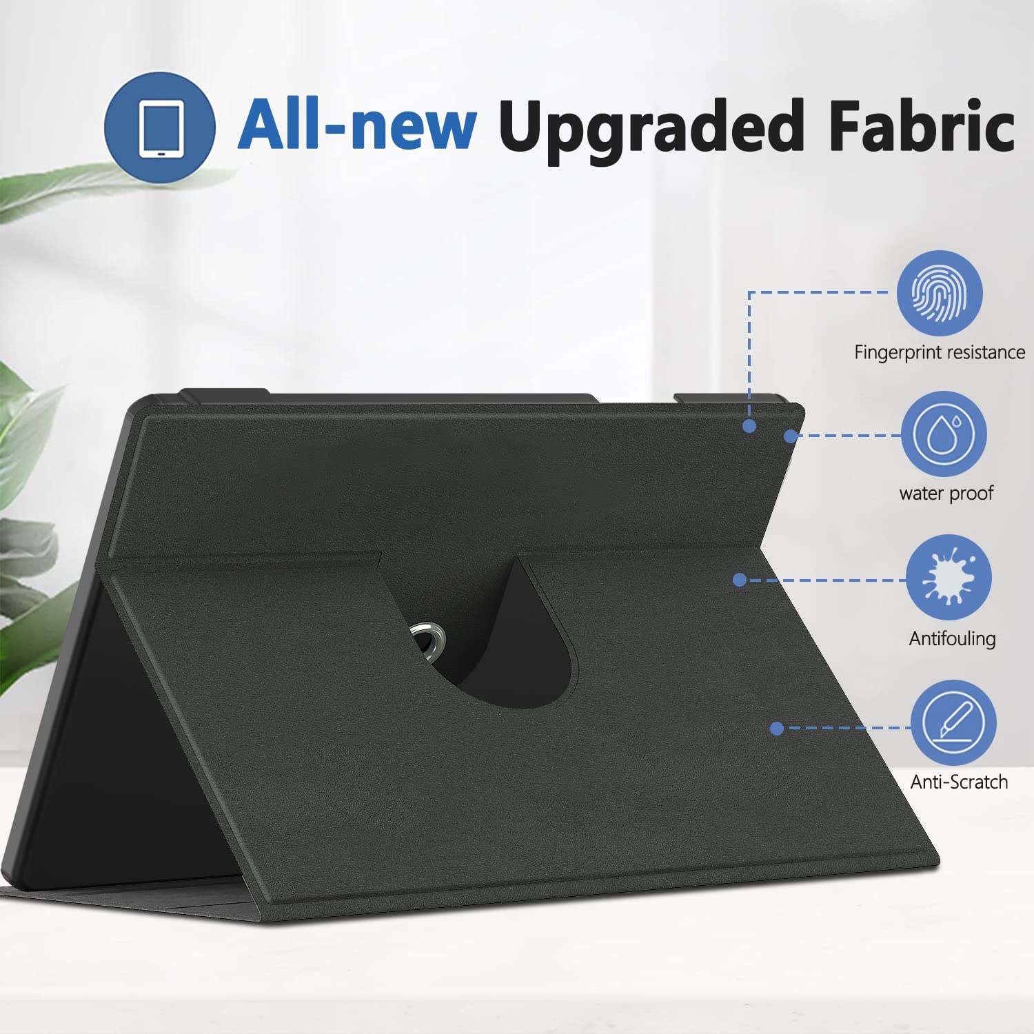 E NET-CASE Case for Kindle Scribe 10.2 inch 2024 & 2022 Released, Multi-Viewing Adjustable 360 Degree Rotating Stand Cover for Kindle Scribe 10.2”, Auto Sleep/Wake with Pen Holder, (Black)