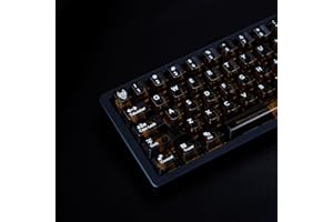 114 Keys Black Transparent Keycaps PC UV Printed Cherry Profile Clear Keycap Set Fit for 60% 65% 75% Cherry Mx Switches Mecha