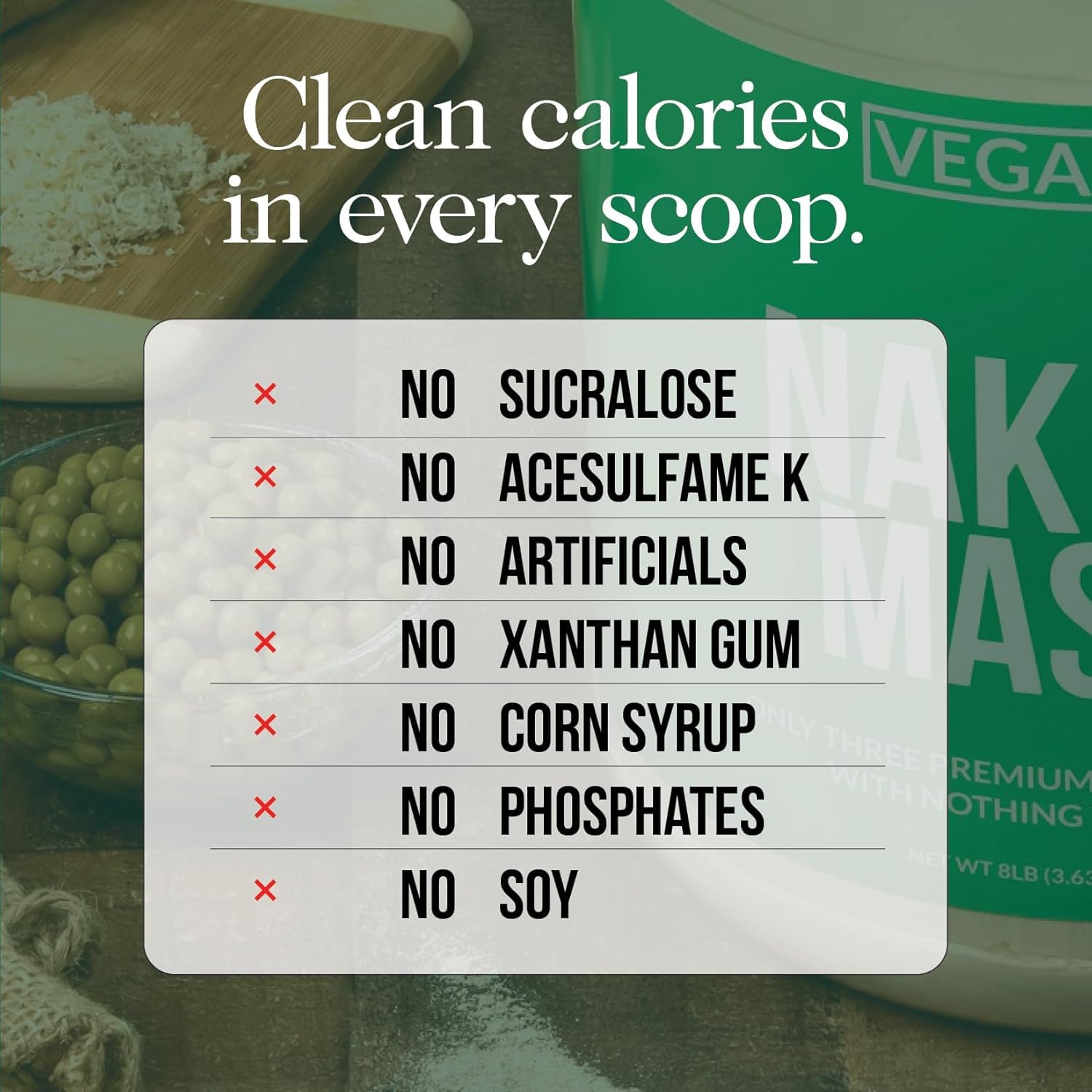 NAKED Vegan Mass - Chocolate Vegan Weight Gainer - 1,280 Calories, Non-GMO, Soy & Gluten Free, No Artificial Ingredients - 8LB Bulk - 11 Servings