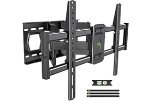 USX MOUNT Full Motion TV Mount for 42-80 Inch Flat Screen TVs up to 120 lbs, Swivel TV Wall Mount Bracket Dual Articulating Arms, Tool-Free Tilt Max Vesa 600x400mm, for 8-16 in Wood Studs