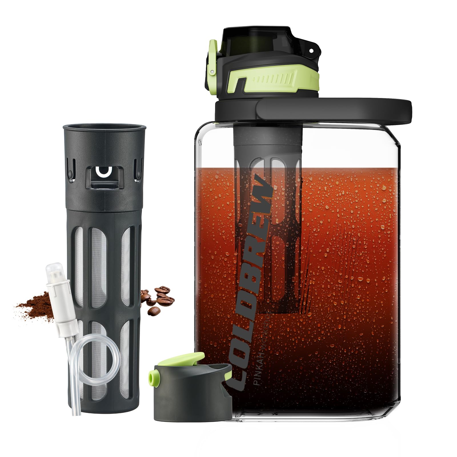 Photo 1 of ***********MISSING THE FILTER*************
Cold Brew Coffee Maker, 68oz Iced Coffee Tritan Pitcher with Filter, 2 Pour Spout Lids For Airtight & Leak-Proof Coffee Barrel(Black)