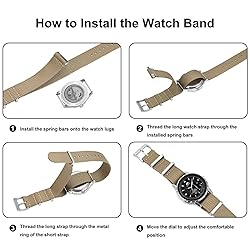 BISONSTRAP Nylon Watch Bands for Men, One-Piece