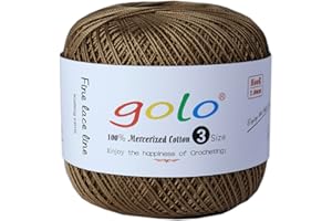 golo Crochet Thread Size 3 Yarn for Hand Knitting Crochet Yarn for Crocheting Brown Yarn736