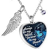 MOSURNSJWY Heart Cremation Urn Necklaces Ashes Jewelry for Women Men Memorial Human Ashes Pendant