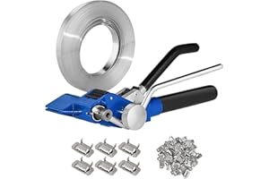 ASDJAKZP Banding Strapping Kit Banding Tool, 304 Stainless Steel Banding Strapping Kit with Ratchet Tensioner & Cutting Tool,