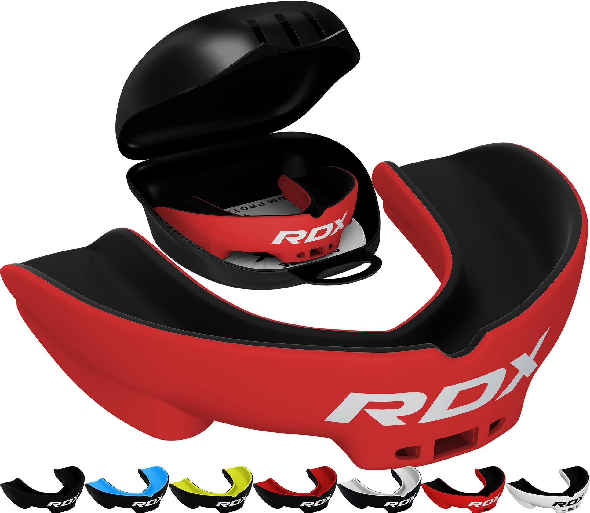 RDX Gum Shield for Boxing MMA Kickboxing Muay Thai Judo Karate - Adult Mouth Guard Mouthpiece Jaw Protector with Storage Case, Martial Arts Football Rugby Hockey Contact Sports - Above 12 Years Age