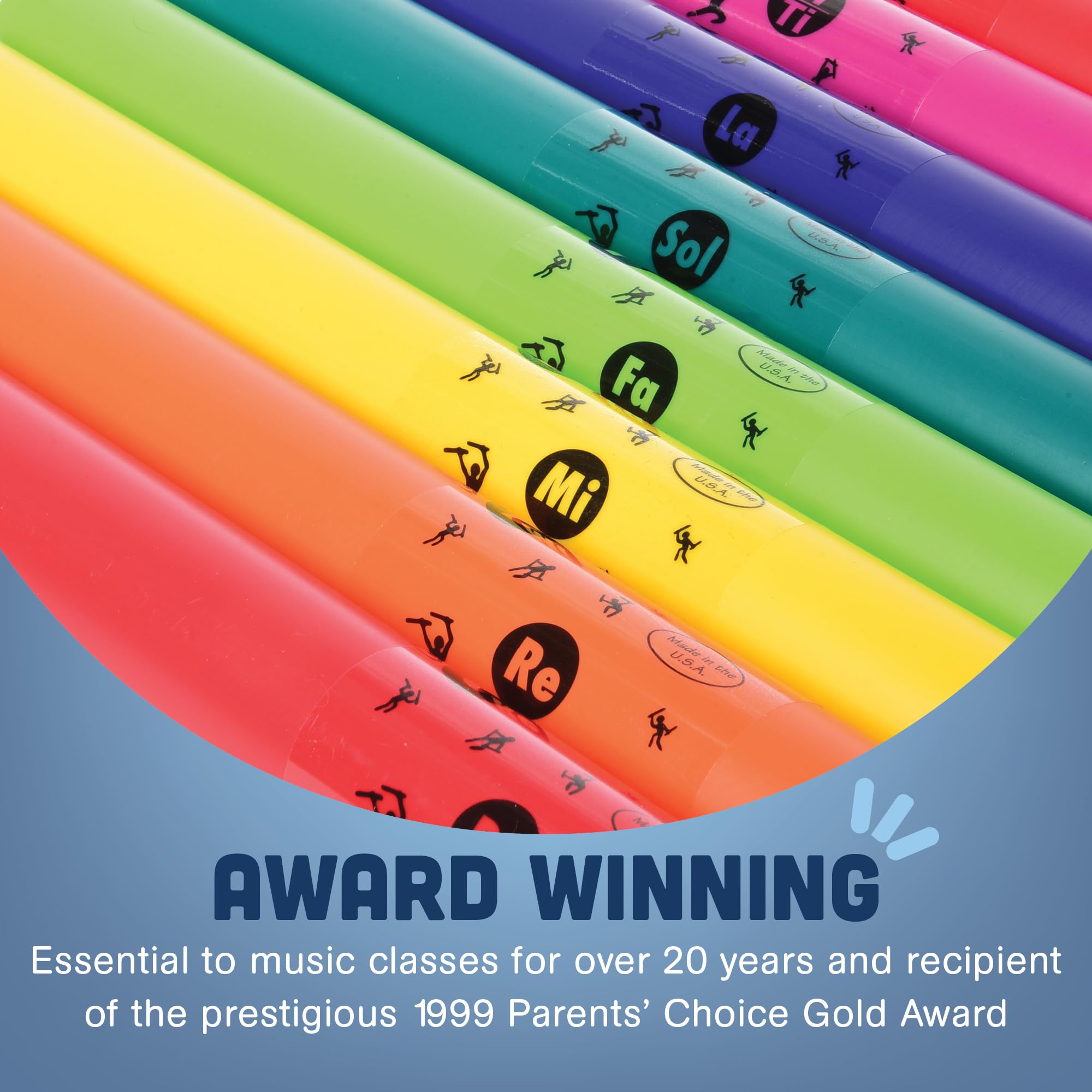 Constructive Playthings Boomwhackers Music Tubes, C to C Scale Musical Sound Tube, Classroom Instruments for Kids, Diatonic Set of 8